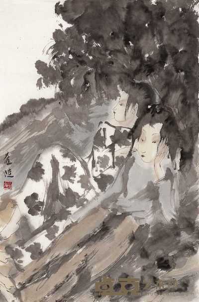 崔进 人物 镜心 69.5×45.5cm